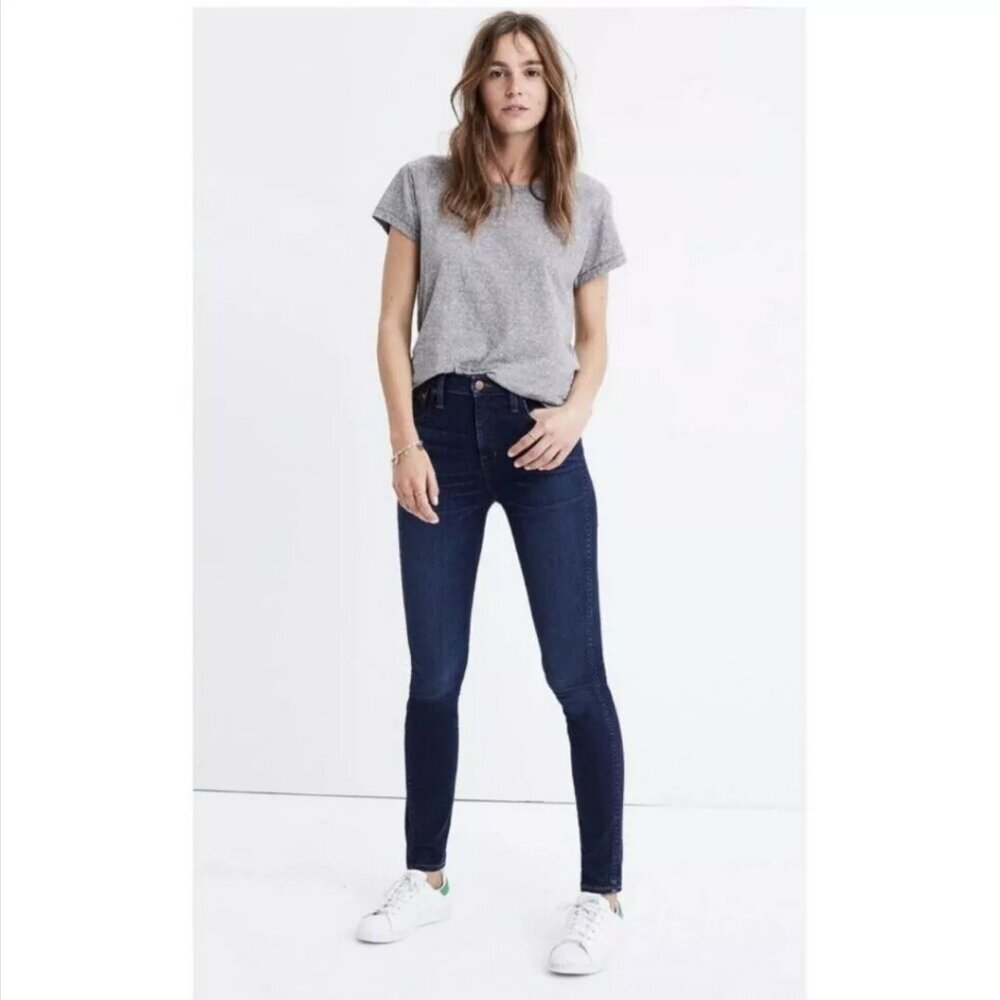 Madewell Women's 10" High-Rise Skinny Dark Wash Stretch Denim Jeans Size 27
